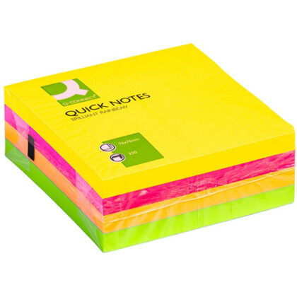 Karteczki Q-Connet Brilliant 76x76mm neon 4 kolory (4x80)