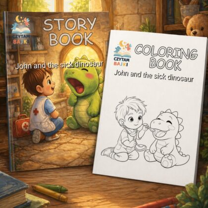 Little Doctor and the Sick Dinosaur – Personalizowana Książeczka, Kolorowanka w generatorze po angielsku - pdf do druku