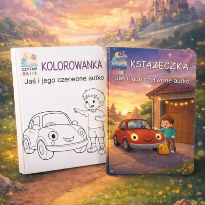 Chłopczyk i jego czerwone autko – Personalizowana Książeczka, Kolorowanka w generatorze – pdf do druku