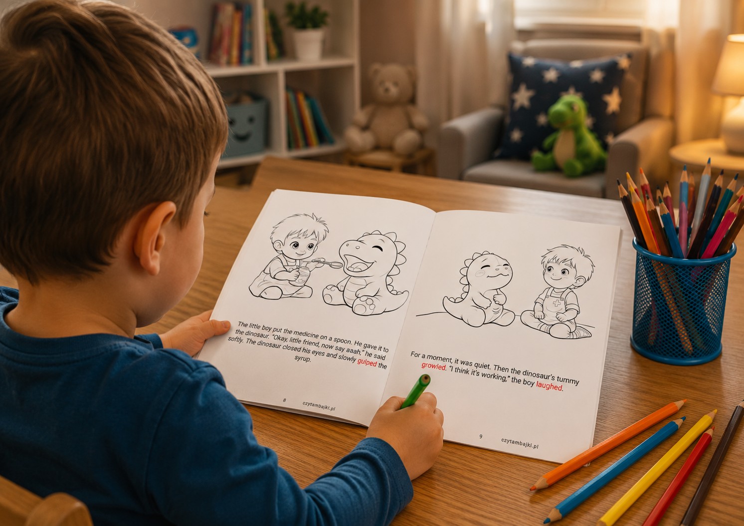 Little Doctor and the Sick Dinosaur – Personalizowana Książeczka, Kolorowanka w generatorze po angielsku - pdf do druku - obrazek 3