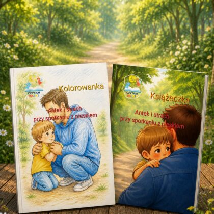 Chłopiec i strach przed psem – Personalizowana Książeczka, Kolorowanka w generatorze – pdf do druku